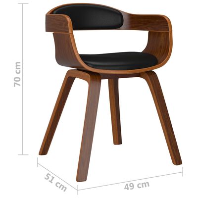 vidaXL spisebordsstol bøjet træ og kunstlæder sort