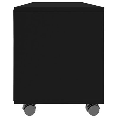 vidaXL tv-bord med hjul 90x35x35 cm konstrueret træ sort