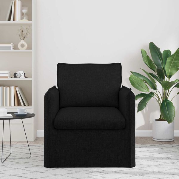 vidaXL Sofa Sort 195 x 82 x 85 cm Stof