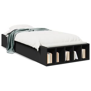 vidaXL sengeramme 100x200 cm konstrueret tr&aelig; sort