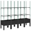 vidaXL plantekasse med espalier 160x40x142,5 cm PP sort