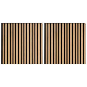 vidaXL akustiske vægpaneler 2 stk. med spalter 60,5x60 cm egefiner