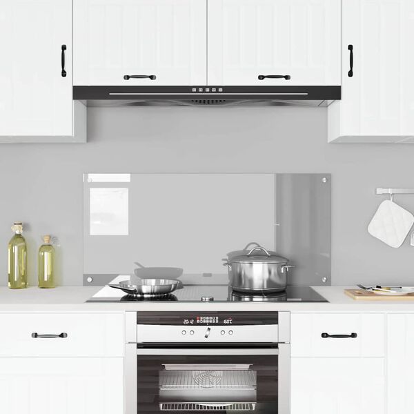 vidaXL K&oslash;kken bagv&aelig;g Lysegr&aring; 110 x 50 x 0,6 cm h&aelig;rdet glas