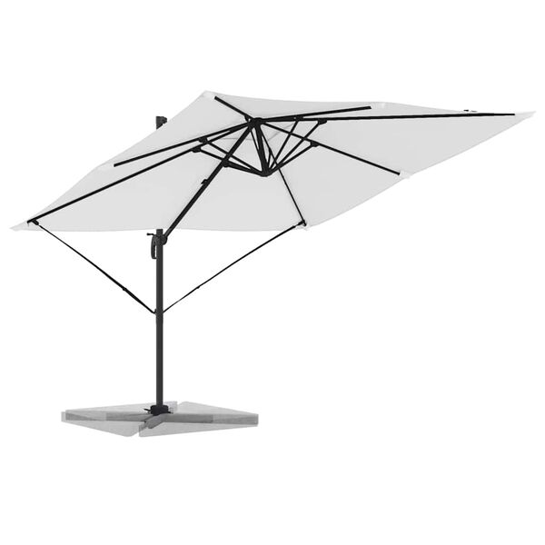 vidaXL Roma Parasol Beige 286 x 285 x 265 cm Polyester og Aluminium