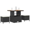 vidaXL Have Spisebordssæt Sort polyrattan
