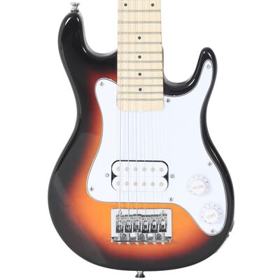 vidaXL elektrisk guitar til børn inkl. taske 3/4 30" brun og hvid