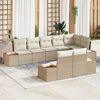 vidaXL Havesofa S&aelig;t med pude 8 pcs Beige Poly rattan