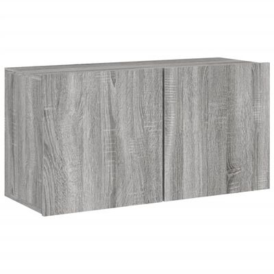 vidaXL tv-møbel til væg 5 dele konstrueret træ grå sonoma