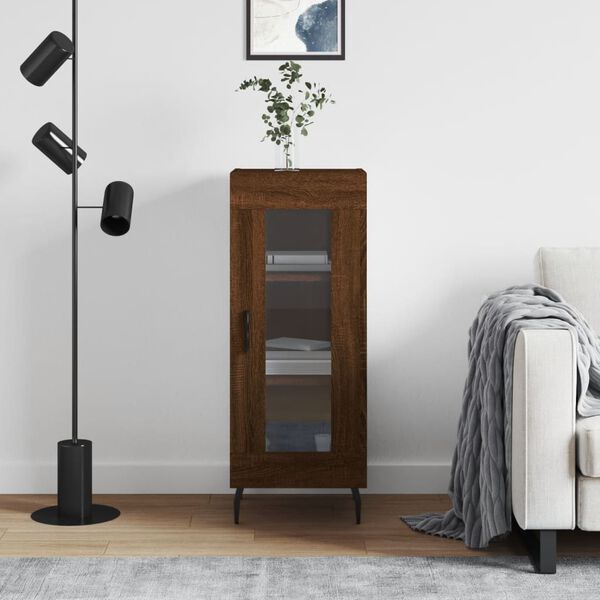 vidaXL sk&aelig;nk 34,5x34x90 cm konstrueret tr&aelig; brun egetr&aelig;sfarve