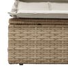 vidaXL solseng med baldakin og hynder polyrattan beige