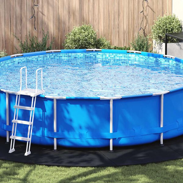 vidaXL Pool Bundark Sort &Oslash; 610 cm Non-woven stof