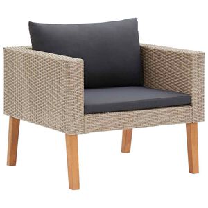 vidaXL 1-personssofa med hynder polyrattan beige