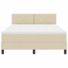 vidaXL Box spring seng med madras Creme 140 x 200 cm Stof