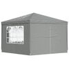 vidaXL Party Tent 300 x 300 x 255 cm Lysegr&aring; PE og st&aring;l
