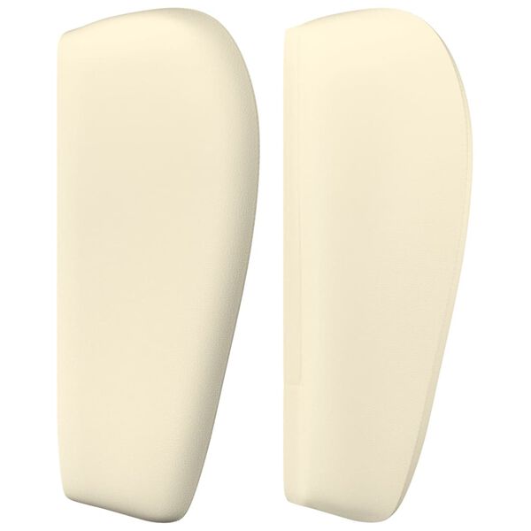 vidaXL sengegavl med kanter 93x23x78/88 cm kunstl&aelig;der cremefarvet