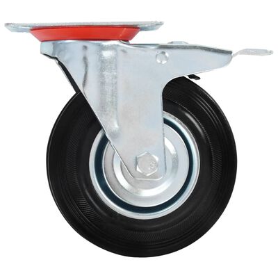 vidaXL drejehjul med dobbelte bremser 4 stk. 125 mm