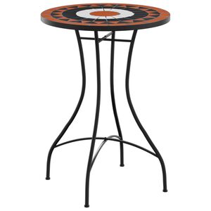 vidaXL bistrobord mosaikdesign &Oslash;50x70 cm keramik terracotta og sort