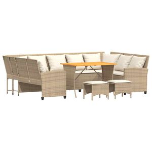 vidaXL sofas&aelig;t til haven 4 dele med hynder polyrattan beige