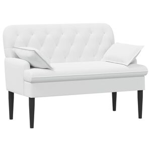 vidaXL L&aelig;nestol med knap tufting Hvid 111 x 68 x 80 cm Stof