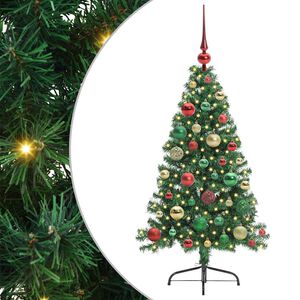 vidaXL Kunstig Forbelyst Juletr&aelig; med 150 LED'er Gr&oslash;n 120 cm PVC
