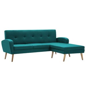 vidaXL L-formet sofa stofbetr&aelig;k 186 x 136 x 79 cm gr&oslash;n