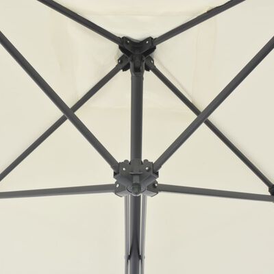 vidaXL udendørs parasol med stålstang 250 x 250 cm sandfarvet