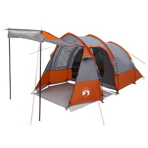 vidaXL Tunneltelt Gr&aring; og orange 390 x 215 x 152 cm