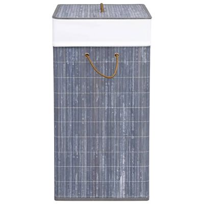 vidaXL vasketøjskurv med 1 rum 83 l bambus grå
