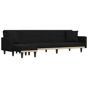 vidaXL L-formet sovesofa 275x140x70 cm stof sort