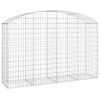 vidaXL buet gabionkurv 200x50x120/140 cm galvaniseret jern