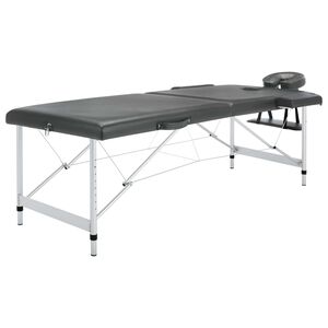 vidaXL massagebord med 2 zoner aluminiumsstel 186x68 cm antracitgr&aring;