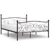 vidaXL sengestel med lamelbund 180 x 200 cm metal sort