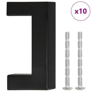 vidaXL skabsh&aring;ndtag 10 stk. 64 mm rustfrit st&aring;l sort