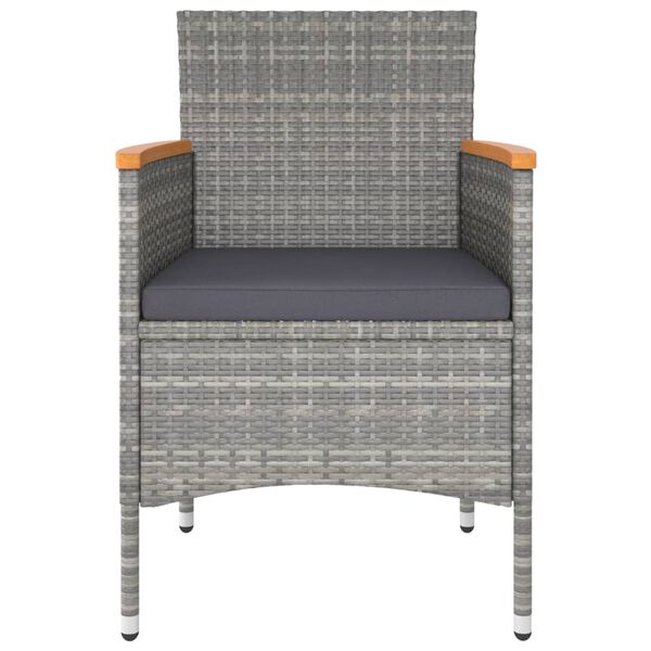 vidaXL spisebordss&aelig;t til haven 5 dele polyrattan og h&aelig;rdet glas gr&aring;