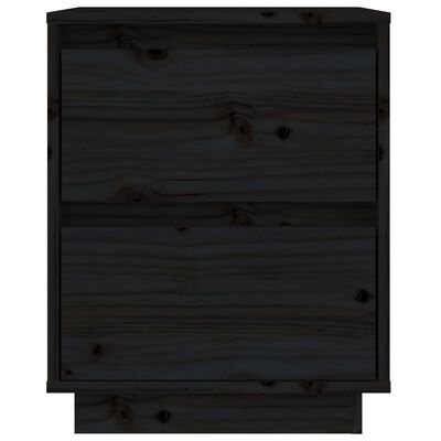 vidaXL sengebord 40x35x50 cm massivt fyrretræ sort