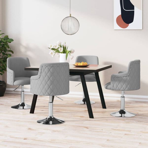 vidaXL spisebordsstole 4 stk. stof lysegr&aring;