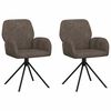 vidaXL Svingende Spisestole 2 pcs Faux Suede L&aelig;der M&oslash;rkegr&aring;