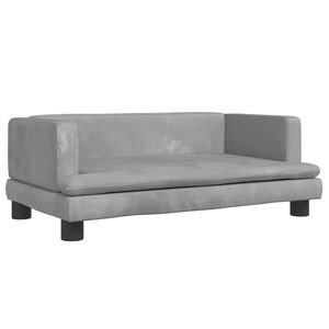 vidaXL sofa til b&oslash;rn 80x45x30 cm velour lysegr&aring;