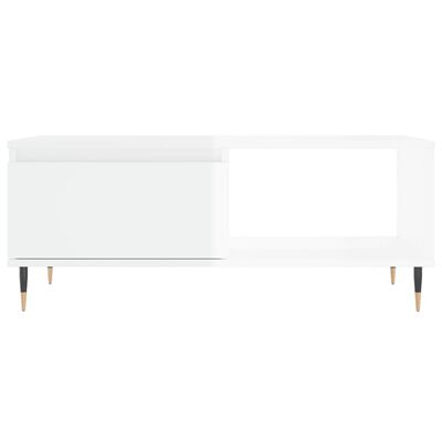 vidaXL sofabord 90x50x36,5 cm konstrueret træ hvid højglans