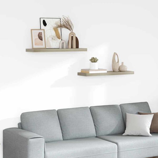 vidaXL v&aelig;ghylder 2 stk. 80x23,5x3,8 cm MDF egetr&aelig;sfarve