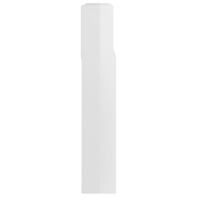 vidaXL sengegavl med opbevaring 220x19x103,5 cm hvid højglans