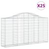 vidaXL buede gabionkurve 25 stk. 200x30x100/120 cm galvaniseret jern