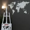 MiMi Innovations verdenskort i tr&aelig; v&aelig;gpynt Luxury 130 x 78 cm hvid