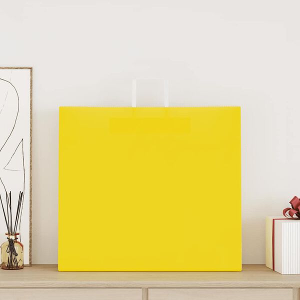 vidaXL papirposer 50 stk. med h&aring;ndtag 54x15x49 cm gul