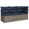 vidaXL Havem&oslash;belsofa med pude Gr&aring; 172 x 62 x 69 cm Poly rattan