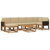 vidaXL Udend&oslash;rs sofagruppe med pude 8 pcs Naturlig og Beige Polyester