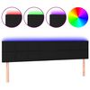 vidaXL sengegavl med LED-lys 160x5x78/88 cm stof sort