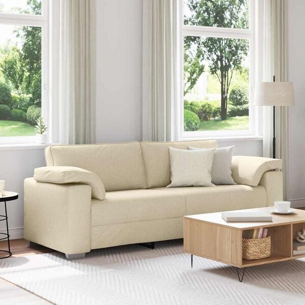vidaXL Sofa 178cm Creme Stof