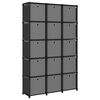 vidaXL reol med 15 rum og kasser 103x30x175,5 cm stof sort