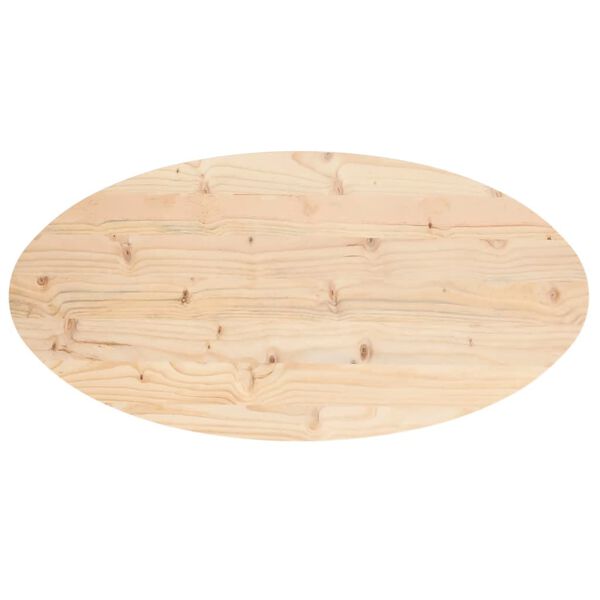 vidaXL bordplade 110x50x2,5 cm oval massivt fyrretr&aelig;